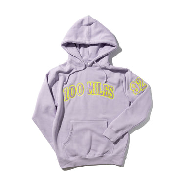 100 Miles Tiffany Lavendar and Safety Green Hoodie