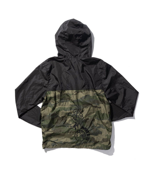 100 Miles Original Logo-Black/Army Camo Full zip Windbreaker