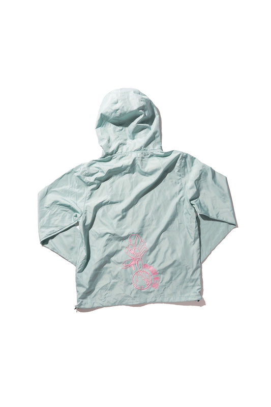 100 Miles lightblue pink original logo nylon windbreaker