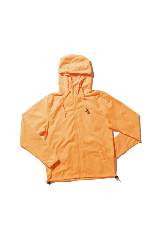 100 Miles safety orange black original logo nylon windbreaker