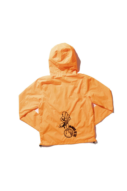 100 Miles safety orange black original logo nylon windbreaker