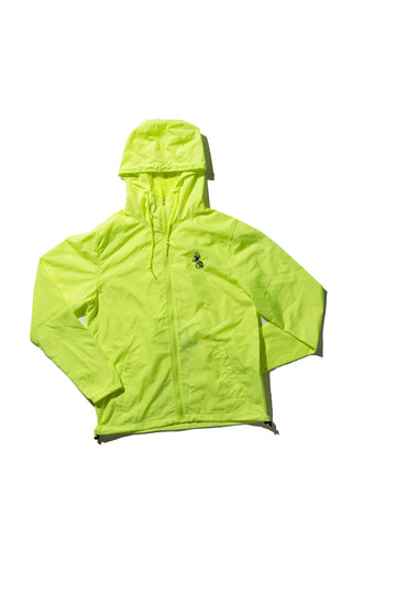 100 Miles safety yellow black original logo nylon windbreaker