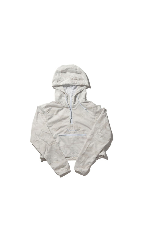 100 Miles Camo White Signature Cropped Nylon Hoodie