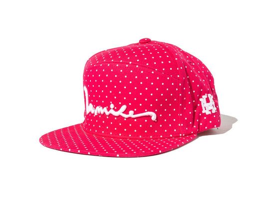 100 Miles Bright Pink Polka Dot Strapback