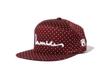 100 Miles Burgundy Polka Dot Signature Strapback