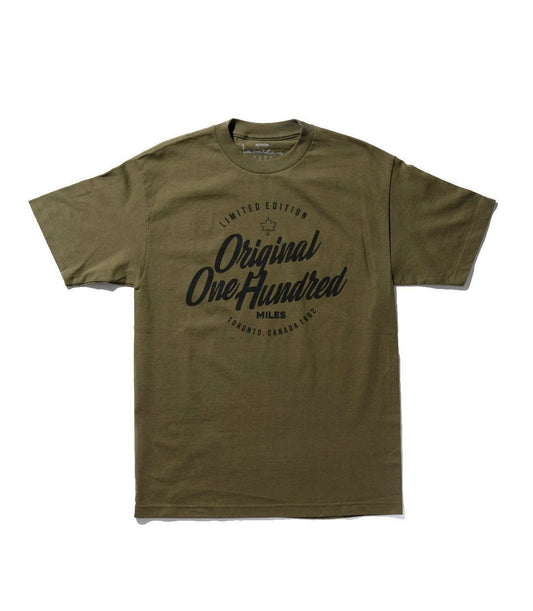 100 Miles Original 100 Army Green Tee