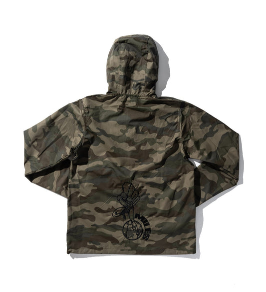 100 Miles Forest Camo Water Resistant Windbreaker Anorak Jacket