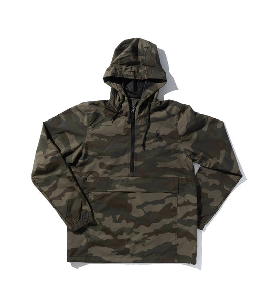 100 Miles Forest Camo Water Resistant Windbreaker Anorak Jacket