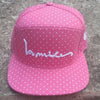 100 Miles 7 Panel - Dotted Signature Strapback- Pink