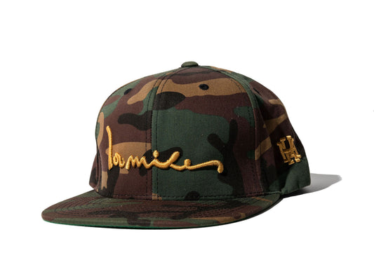 100 Miles Army Camo Gold Signature Snapback