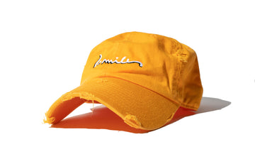 100 Miles Yellow Distressed Signature Dad Cap