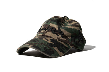 100 Miles Army Camo Black Solid Signature Dad Cap