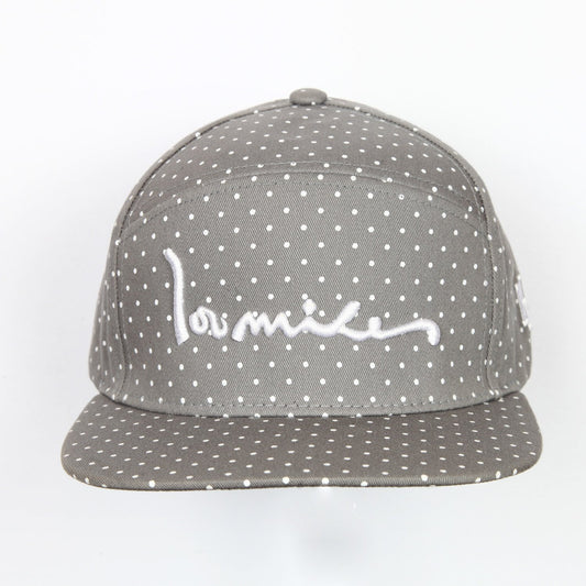 100 Miles 7 Panel - Dotted Signature Strapback- Grey