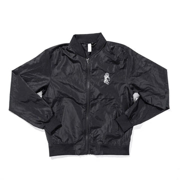 100 Miles Original Logo Black Lightweight Nylon Bomber Jacket