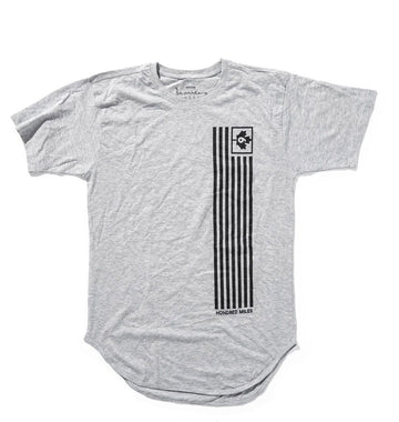 Grey Scoop with Black 6ix Stripe Tee