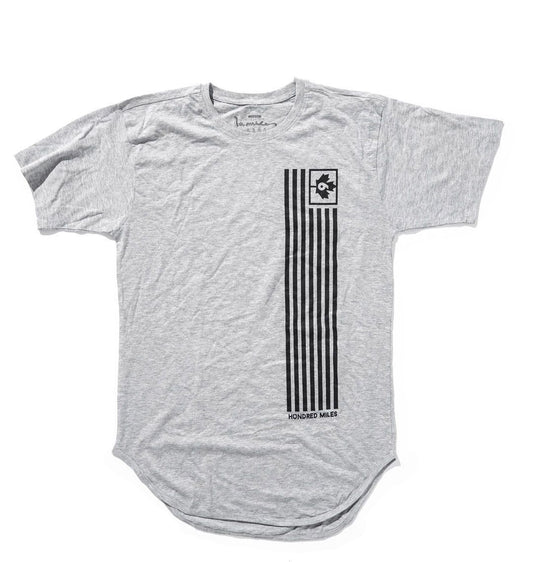 Grey Scoop with Black 6ix Stripe Tee