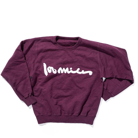 100 Miles Signature Burgundy Longsleeve Crewneck