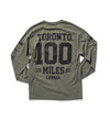 100 Miles Signature Army Green Racer Longsleeve