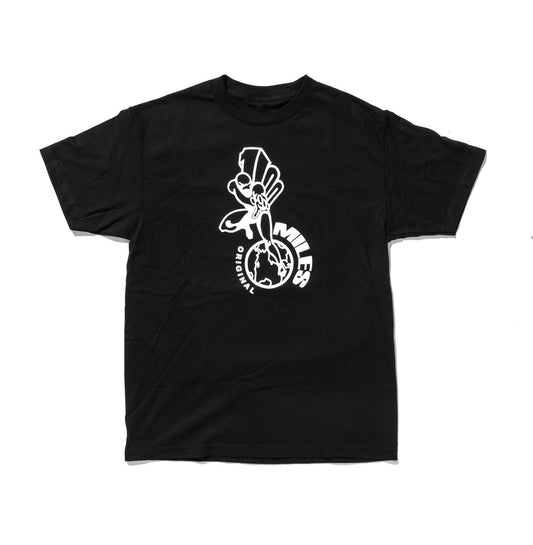 100 Miles Original Logo Black with White Tee