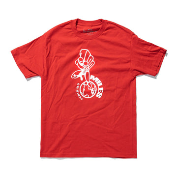 100 Miles Original Logo Red with White Tee