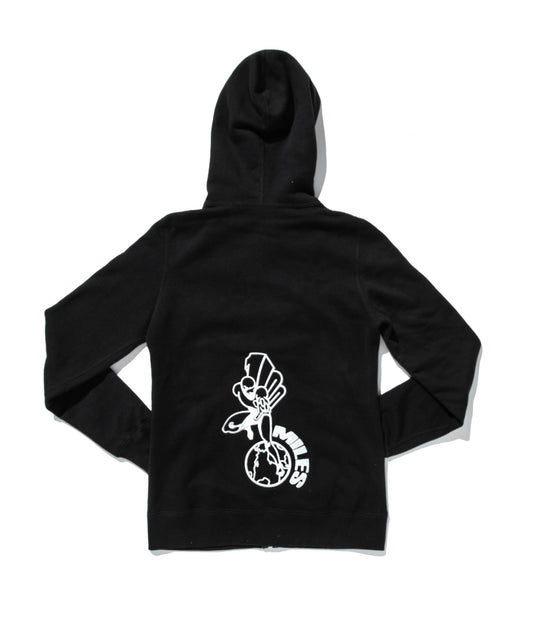 100 Miles Womens Original Logo Black Full Zip Hoodie